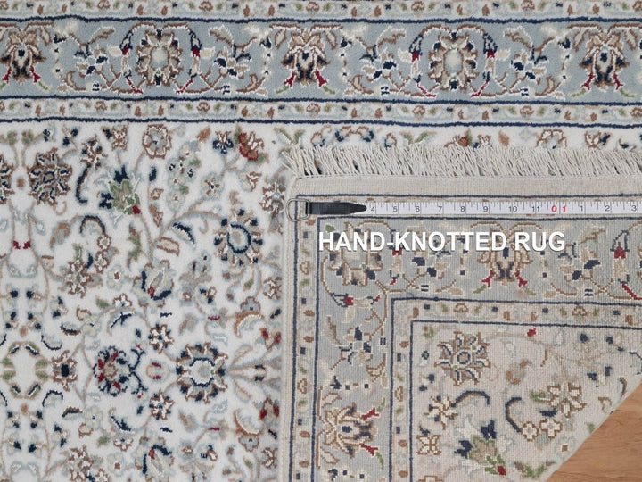 2'9" x 6'1" New Hand Knotted Ivory Wool & Silk Runner Oriental Rug - MOA10291636