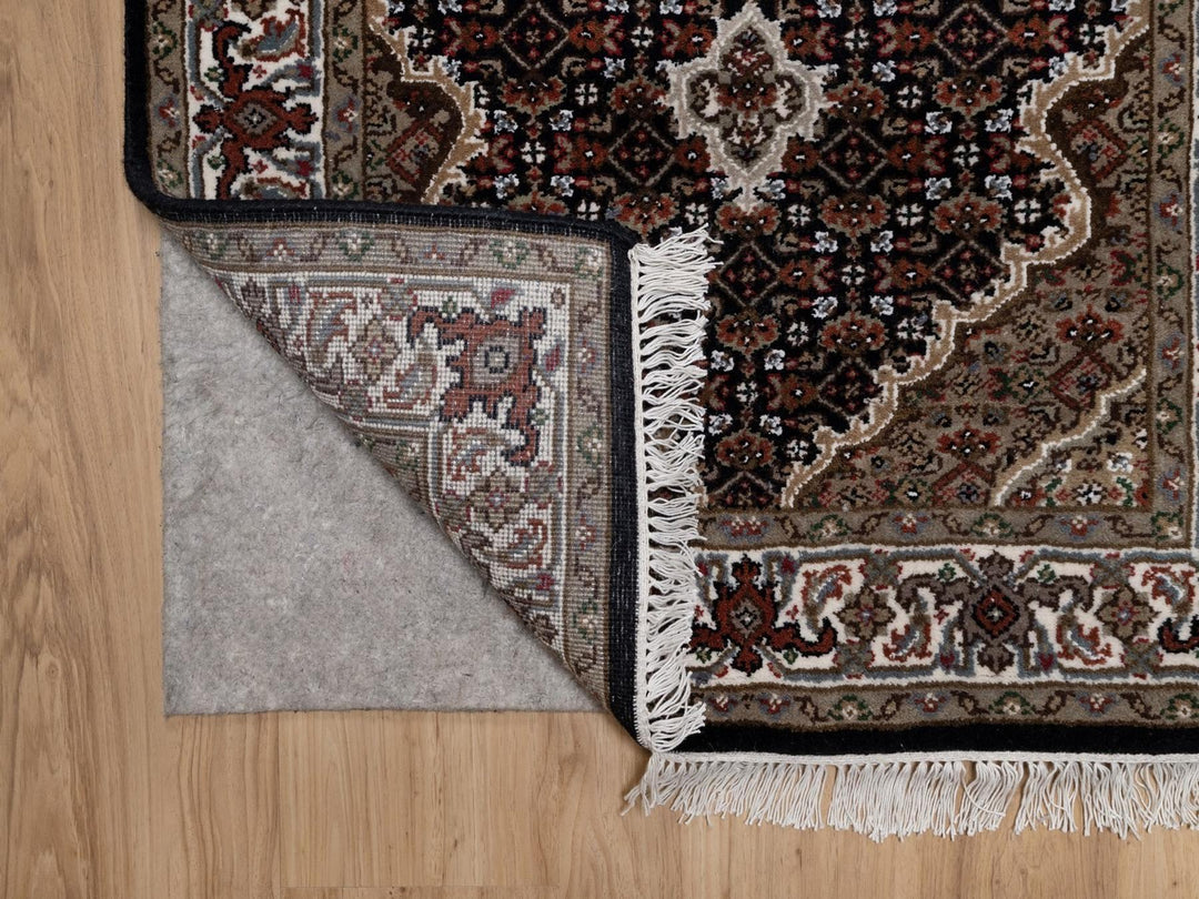 2'10" x 13'11" New Hand Knotted Black Wool Runner Oriental Rug - MOA10291639