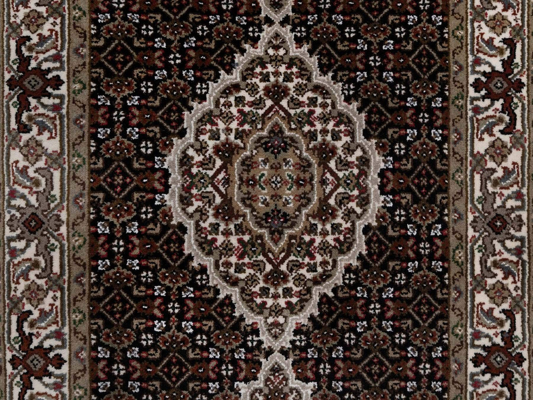 2'10" x 13'11" New Hand Knotted Black Wool Runner Oriental Rug - MOA10291639