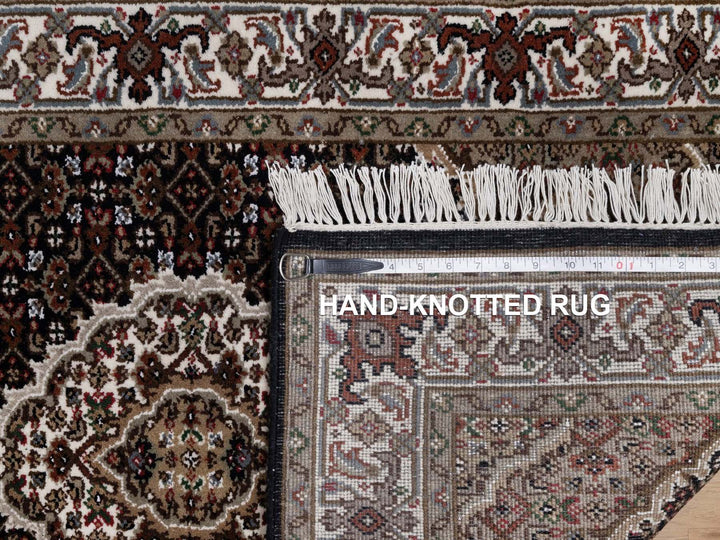 2'10" x 13'11" New Hand Knotted Black Wool Runner Oriental Rug - MOA10291639