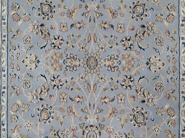 4'3" x 6'4" New Hand Knotted Blue Wool & Silk Rectangle Oriental Rug - MOA10291640