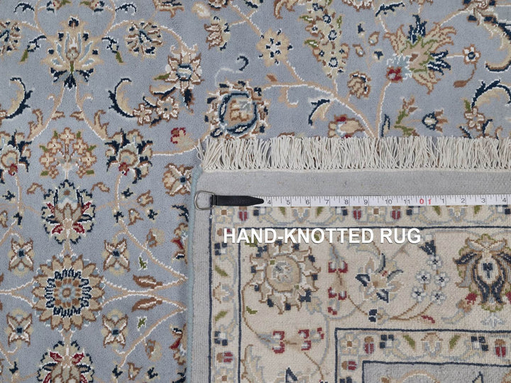 4'3" x 6'4" New Hand Knotted Blue Wool & Silk Rectangle Oriental Rug - MOA10291640
