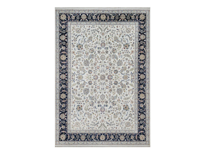 9'11" x 14'3" New Hand Knotted Ivory Wool & Silk Rectangle Oriental Rug - MOA10291644