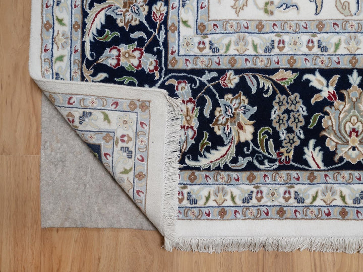 9'11" x 14'3" New Hand Knotted Ivory Wool & Silk Rectangle Oriental Rug - MOA10291644