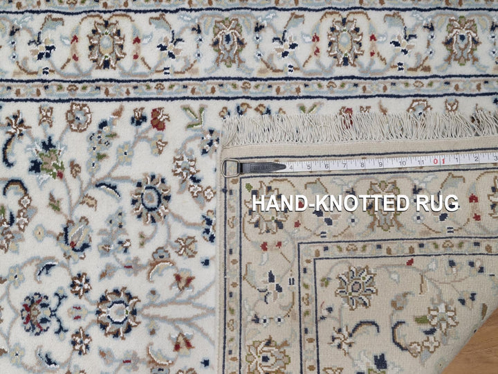 2'9" x 18'0" New Hand Knotted Ivory Wool & Silk Runner Oriental Rug - MOA10291647