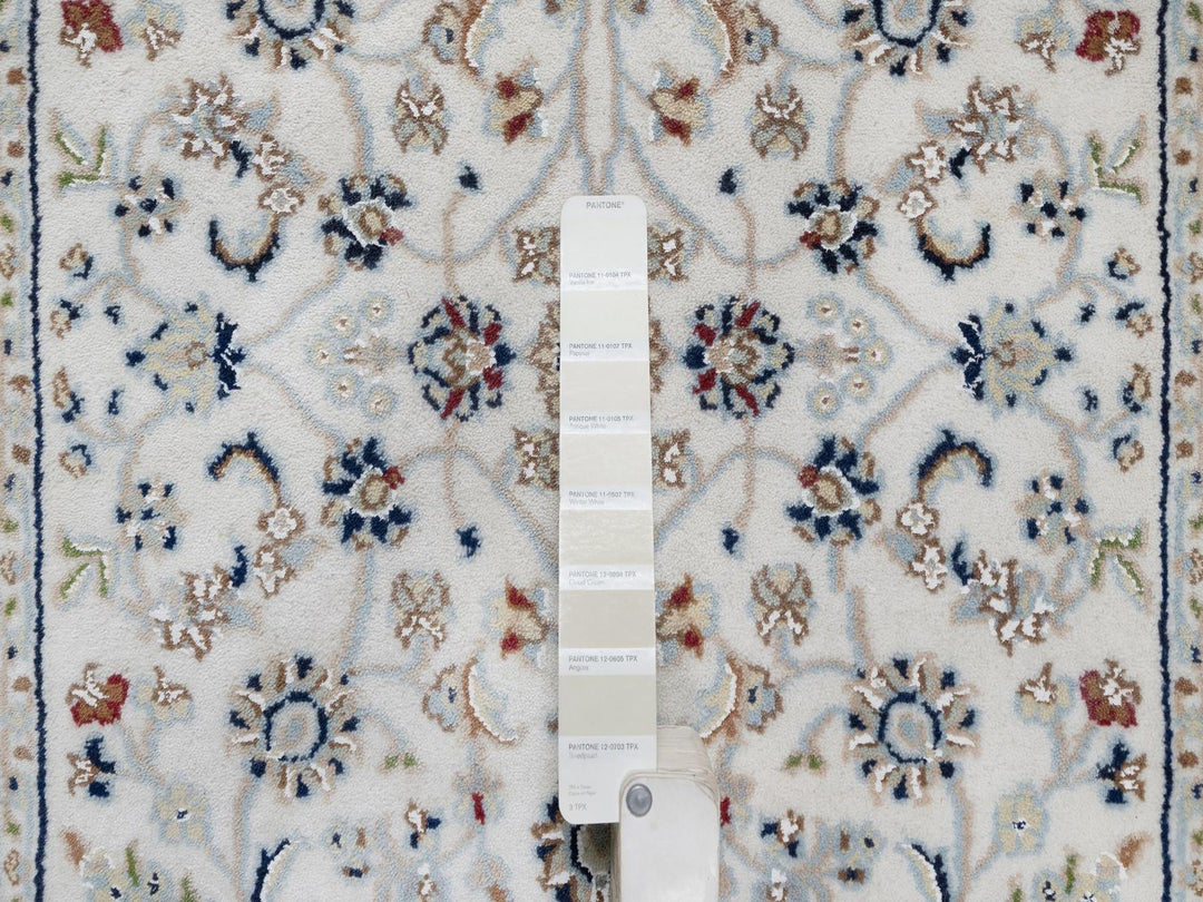 2'9" x 17'11" New Hand Knotted Ivory Wool & Silk Runner Oriental Rug - MOA10291648
