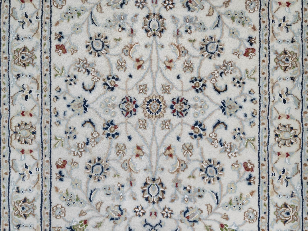 2'9" x 17'11" New Hand Knotted Ivory Wool & Silk Runner Oriental Rug - MOA10291648