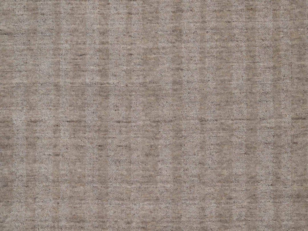 4'11" x 4'11" New Hand Loomed Brown Wool Round Oriental Rug - MOA10291652