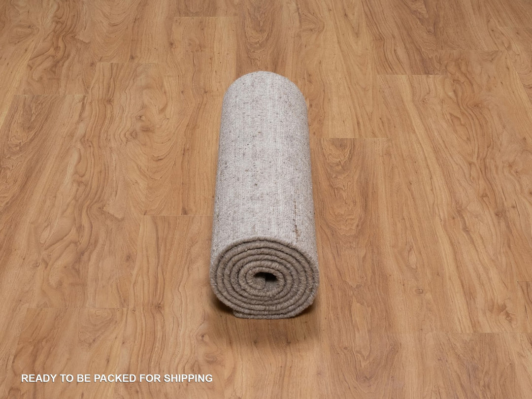 2'7" x 8'0" New Hand Loomed Brown Wool Runner Oriental Rug - MOA10291659