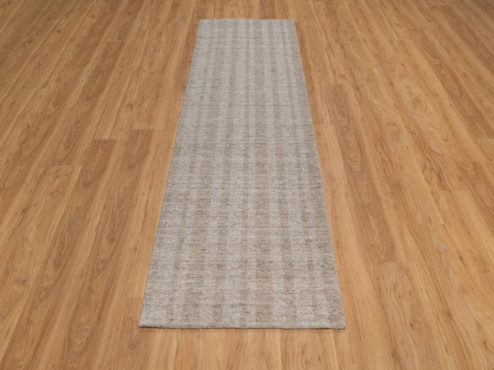 2'6" x 8'0" New Hand Loomed Brown Wool Runner Oriental Rug - MOA10291660