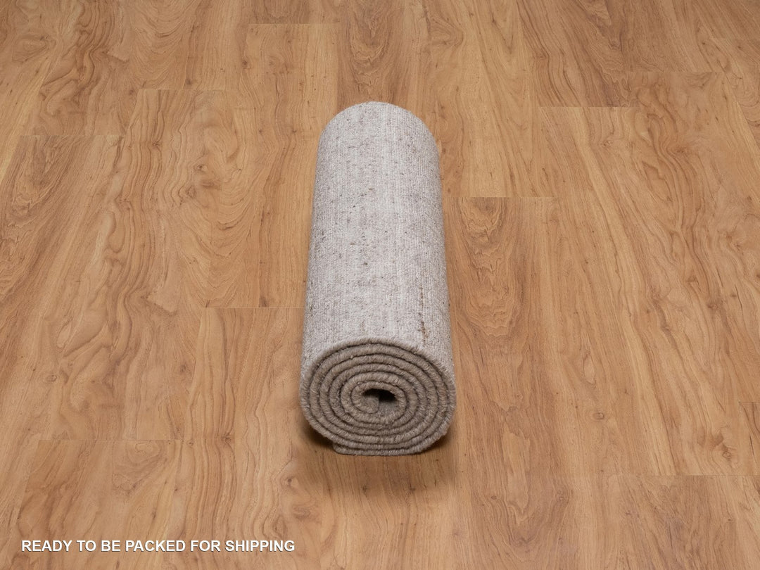 2'6" x 8'0" New Hand Loomed Brown Wool Runner Oriental Rug - MOA10291660