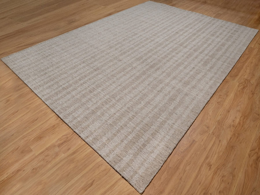 9'11" x 14'0" New Hand Loomed Brown Wool Rectangle Oriental Rug - MOA10291661