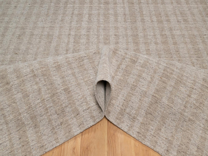 9'11" x 14'0" New Hand Loomed Brown Wool Rectangle Oriental Rug - MOA10291661