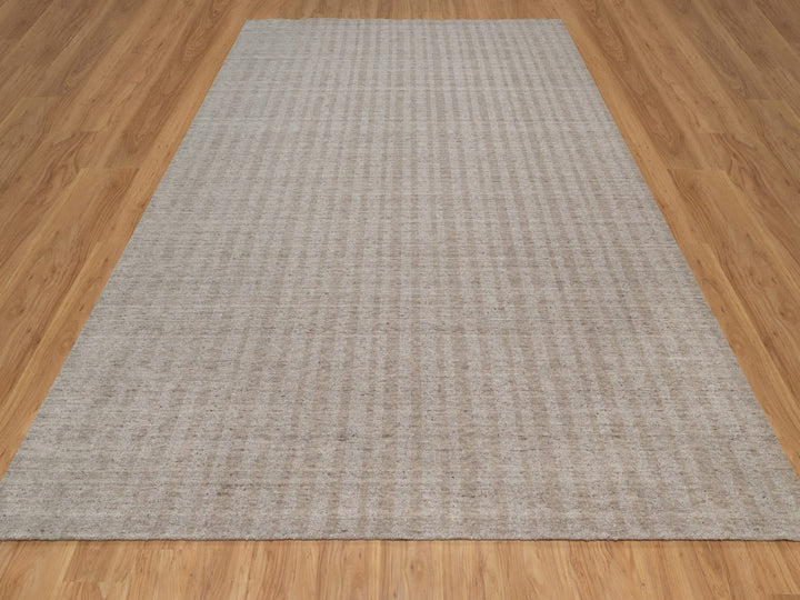 9'0" x 12'0" New Hand Loomed Brown Wool Rectangle Oriental Rug - MOA10291663