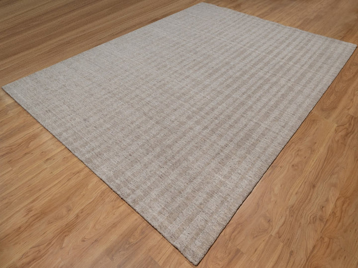 9'0" x 12'0" New Hand Loomed Brown Wool Rectangle Oriental Rug - MOA10291663