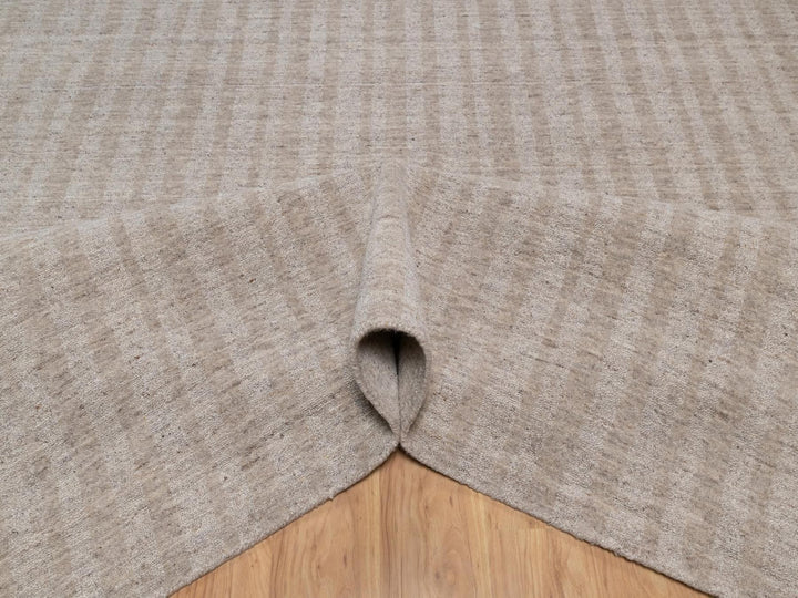 9'0" x 12'0" New Hand Loomed Brown Wool Rectangle Oriental Rug - MOA10291663