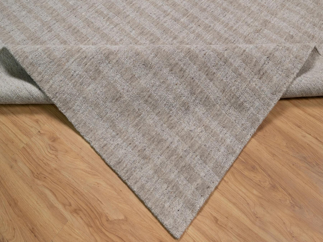 9'0" x 12'0" New Hand Loomed Brown Wool Rectangle Oriental Rug - MOA10291663