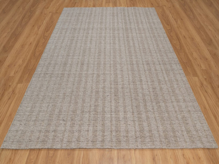 8'1" x 10'0" New Hand Loomed Brown Wool Rectangle Oriental Rug - MOA10291664