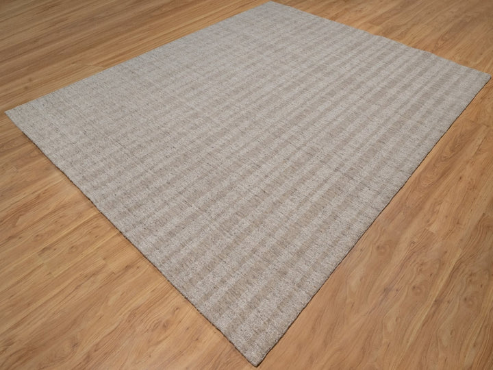 8'1" x 10'0" New Hand Loomed Brown Wool Rectangle Oriental Rug - MOA10291664