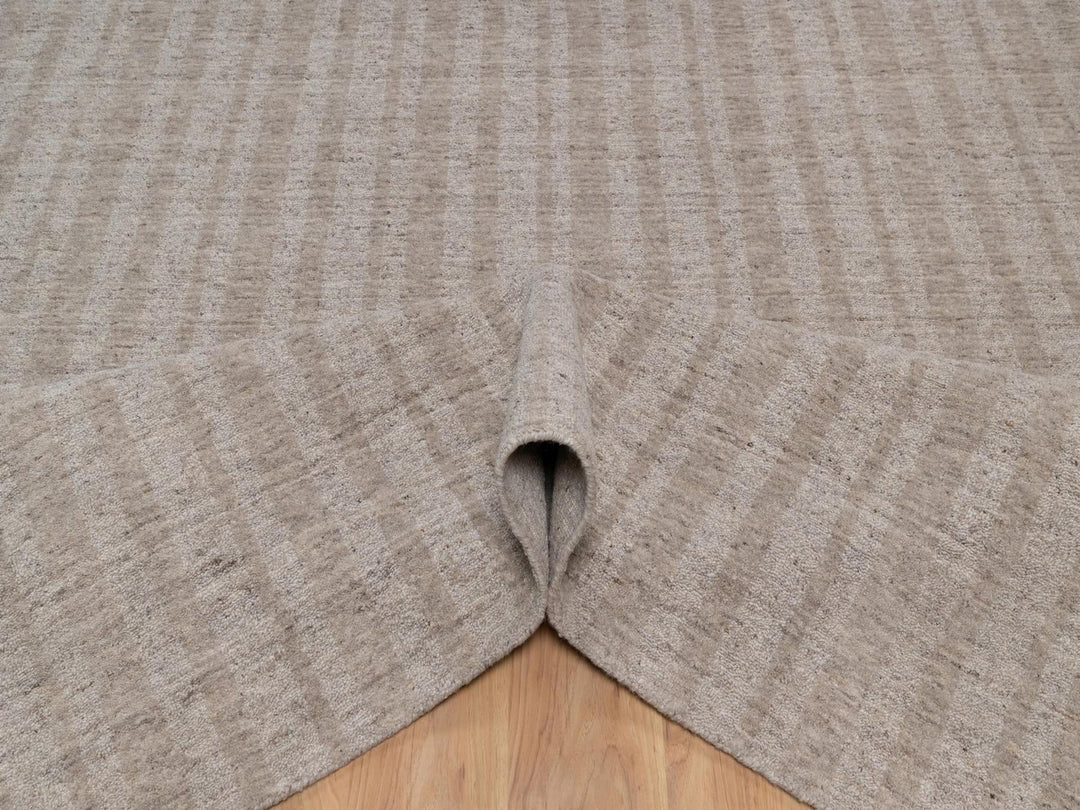 8'1" x 10'0" New Hand Loomed Brown Wool Rectangle Oriental Rug - MOA10291664