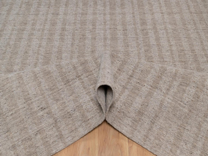 8'1" x 10'0" New Hand Loomed Brown Wool Rectangle Oriental Rug - MOA10291664
