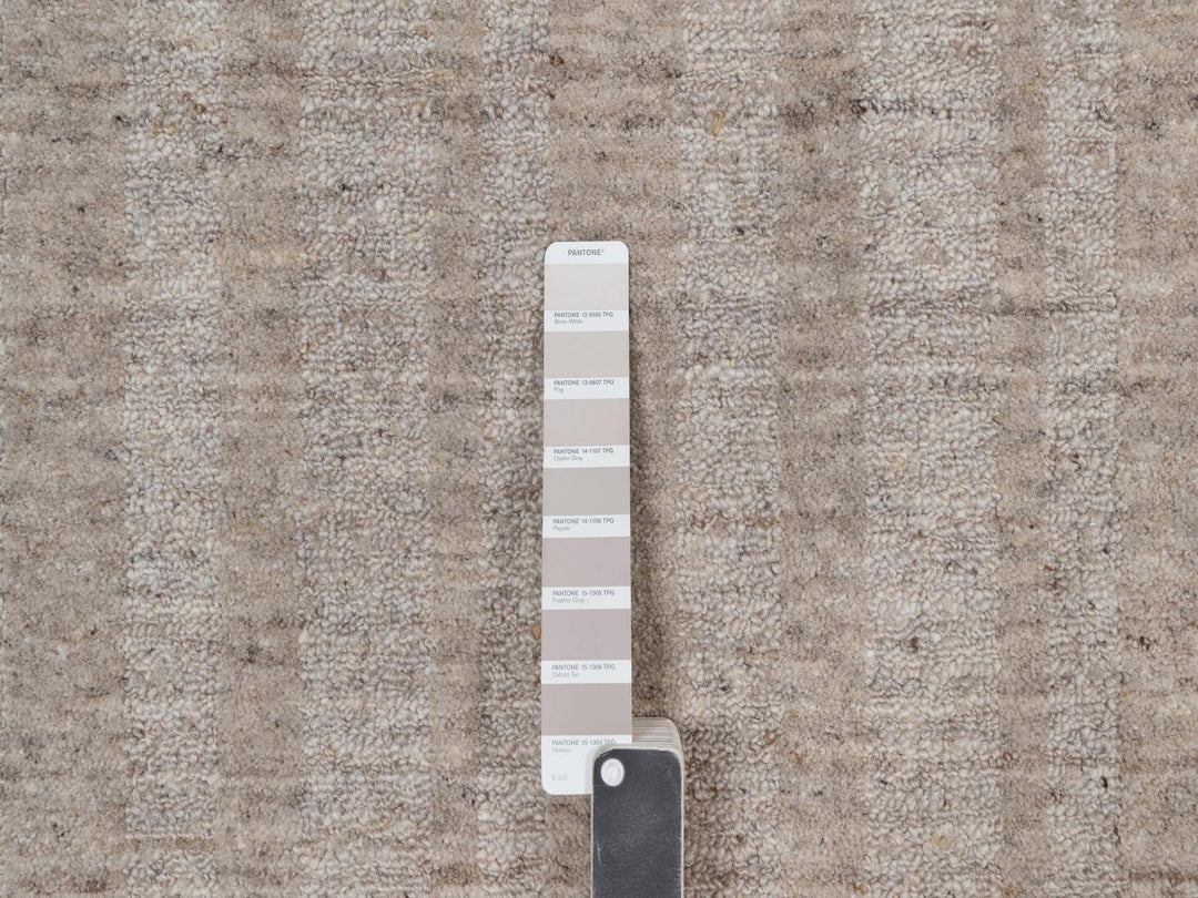 8'1" x 10'0" New Hand Loomed Brown Wool Rectangle Oriental Rug - MOA10291664