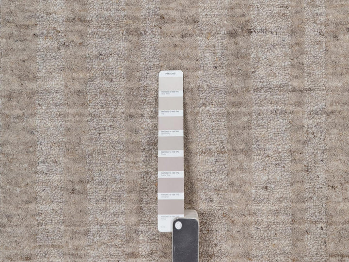 8'1" x 10'0" New Hand Loomed Brown Wool Rectangle Oriental Rug - MOA10291664