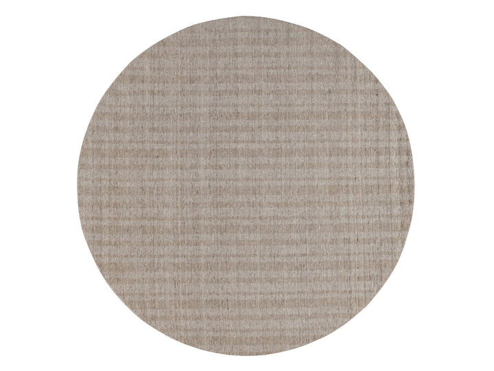8'0" x 8'0" New Hand Loomed Brown Wool Round Oriental Rug - MOA10291666