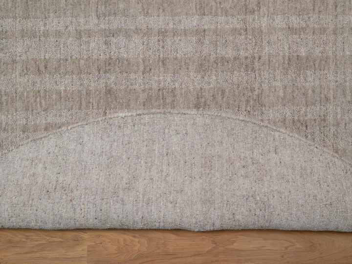 8'0" x 8'0" New Hand Loomed Brown Wool Round Oriental Rug - MOA10291666