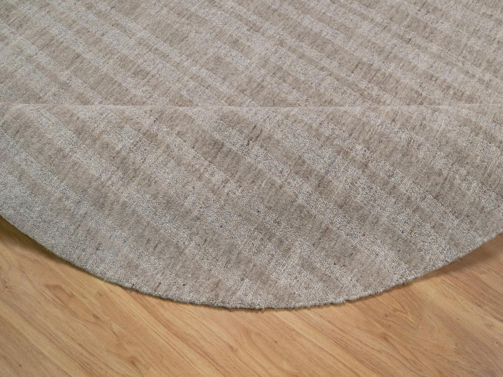 8'0" x 8'0" New Hand Loomed Brown Wool Round Oriental Rug - MOA10291666