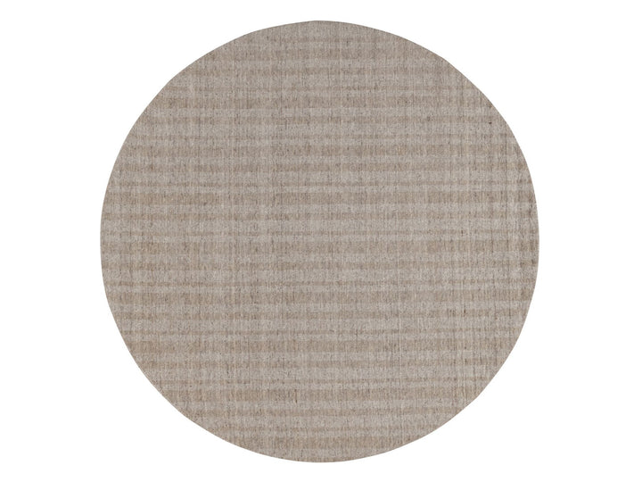 8'0" x 8'0" New Hand Loomed Brown Wool Round Oriental Rug - MOA10291667