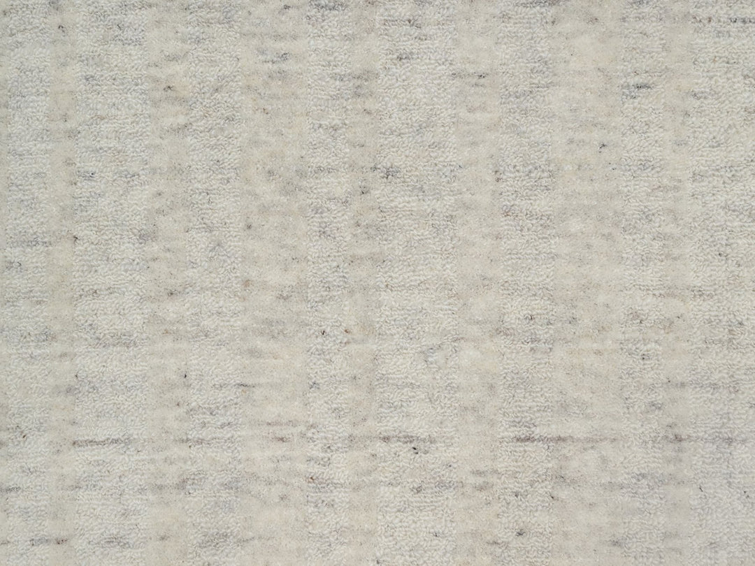 2'7" x 12'0" New Hand Loomed Ivory Wool Runner Oriental Rug - MOA10291668
