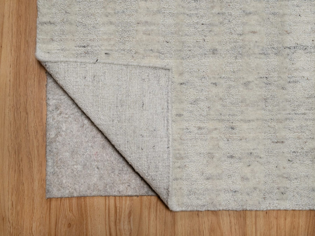 2'5" x 10'0" New Hand Loomed Ivory Wool Runner Oriental Rug - MOA10291670