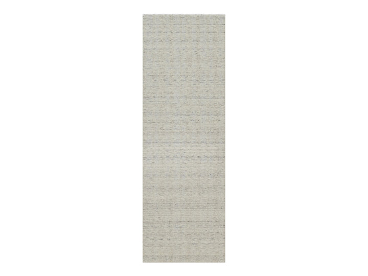 2'8" x 8'0" New Hand Loomed Ivory Wool Runner Oriental Rug - MOA10291672