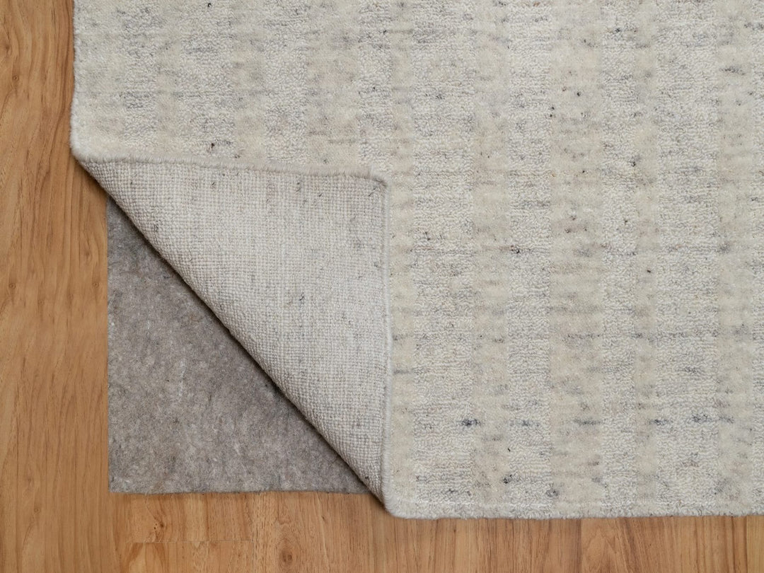 8'11" x 12'0" New Hand Loomed Ivory Wool Rectangle Oriental Rug - MOA10291673