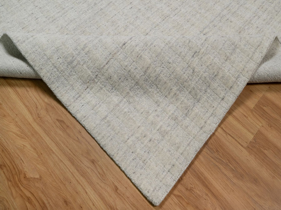 8'11" x 12'0" New Hand Loomed Ivory Wool Rectangle Oriental Rug - MOA10291673