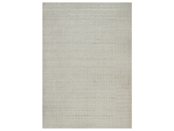 9'11" x 14'0" New Hand Loomed Ivory Wool Rectangle Oriental Rug - MOA10291674