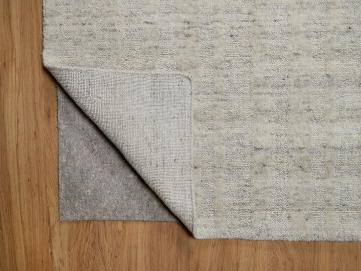 8'10" x 11'11" New Hand Loomed Ivory Wool Rectangle Oriental Rug - MOA10291675
