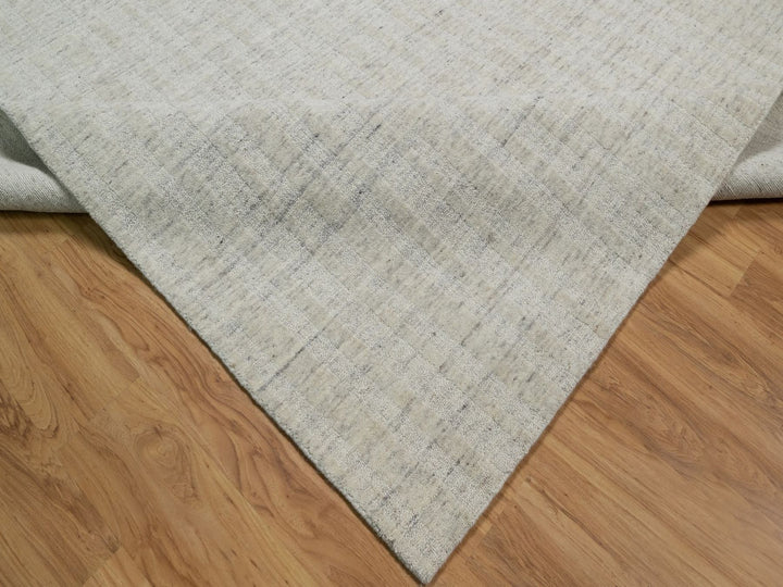 8'10" x 11'11" New Hand Loomed Ivory Wool Rectangle Oriental Rug - MOA10291675