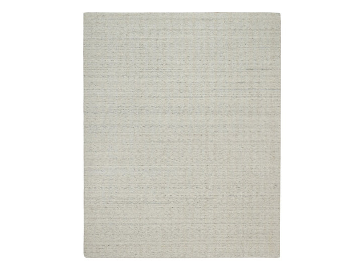 8'1" x 10'0" New Hand Loomed Ivory Wool Rectangle Oriental Rug - MOA10291677