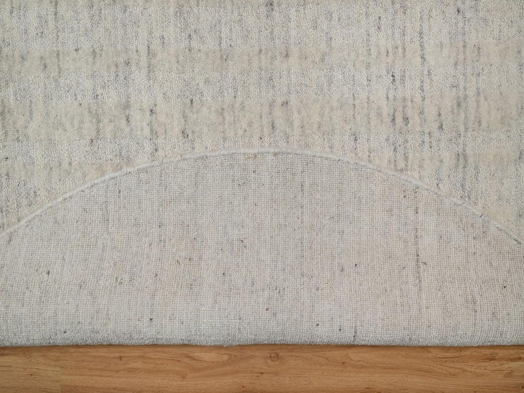 6'0" x 6'0" New Hand Loomed Ivory Wool Round Oriental Rug - MOA10291678