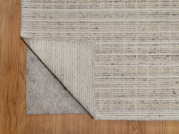 10'1" x 14'0" New Hand Loomed Ivory Wool Rectangle Oriental Rug - MOA10291684