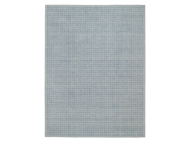 9'1" x 12'0" New Hand Loomed Blue Wool Rectangle Oriental Rug - MOA10291687