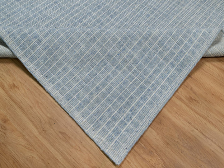 9'1" x 12'0" New Hand Loomed Blue Wool Rectangle Oriental Rug - MOA10291687