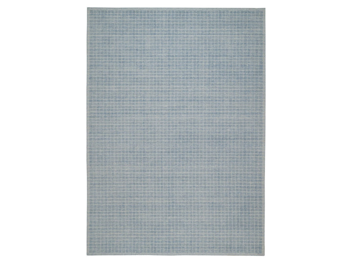 10'0" x 13'11" New Hand Loomed Blue Wool Rectangle Oriental Rug - MOA10291689