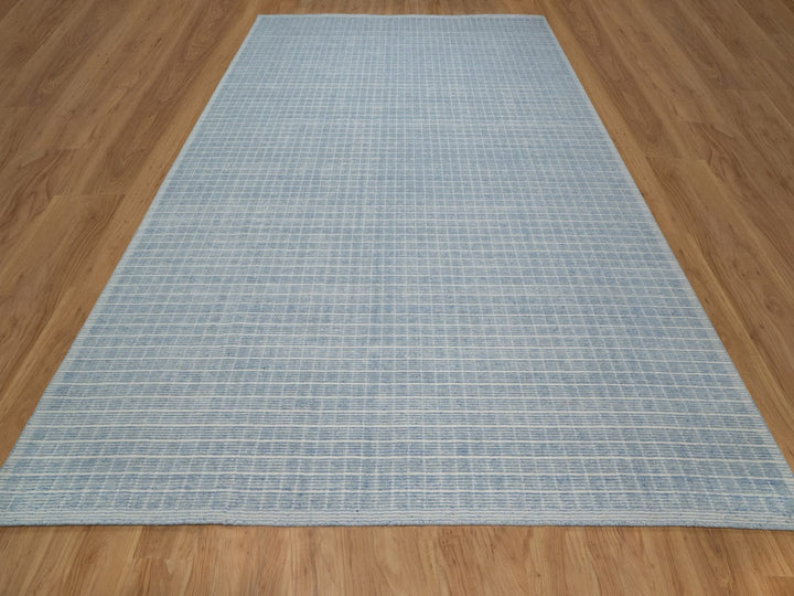 10'0" x 13'11" New Hand Loomed Blue Wool Rectangle Oriental Rug - MOA10291689