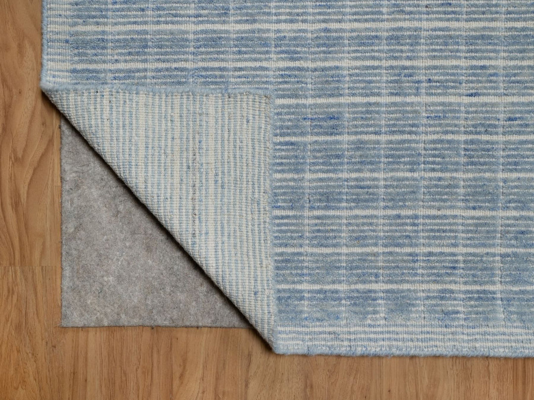 10'0" x 13'11" New Hand Loomed Blue Wool Rectangle Oriental Rug - MOA10291689