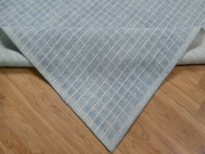 10'0" x 13'11" New Hand Loomed Blue Wool Rectangle Oriental Rug - MOA10291689
