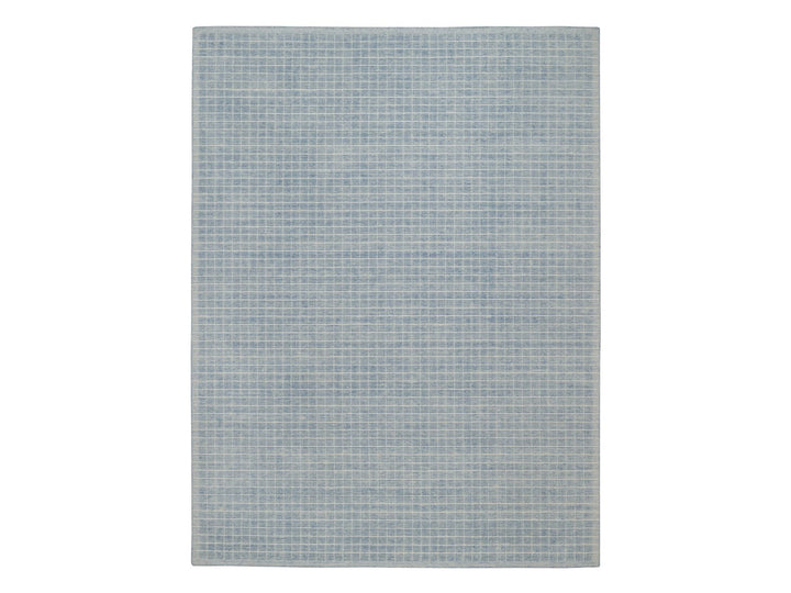 9'0" x 12'0" New Hand Loomed Blue Wool Rectangle Oriental Rug - MOA10291690
