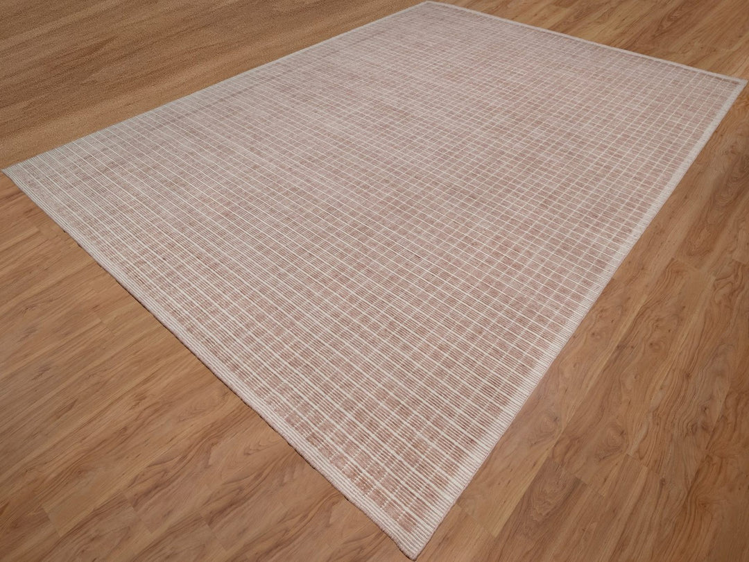 10'1" x 14'0" New Hand Loomed Pink Wool Rectangle Oriental Rug - MOA10291695